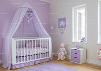 Pink and Purple Baby Nursery with Canopy and Plush Toys