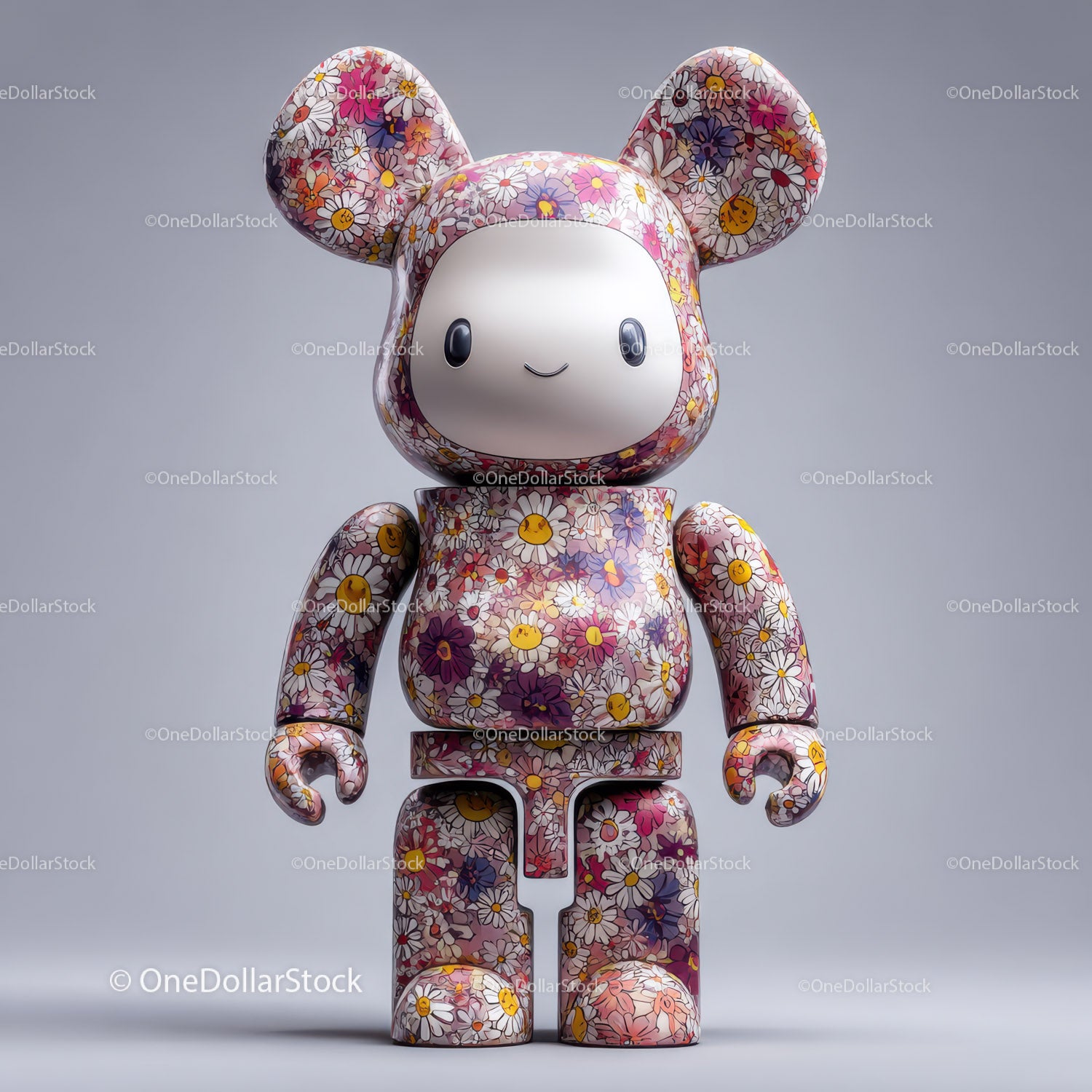 Futuristic Toy Robot with Large Eyes and Bunny Ears for Kids