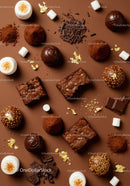 Assorted Chocolate Treats and Marshmallows on Brown Surface