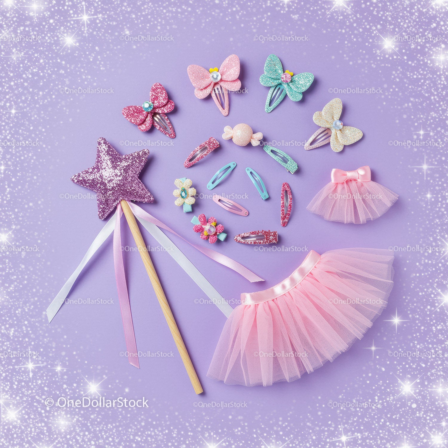Sparkling Fairy Costume Set with Accessories on Purple