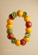 Creative Fruit Arrangement Forming Number Zero
