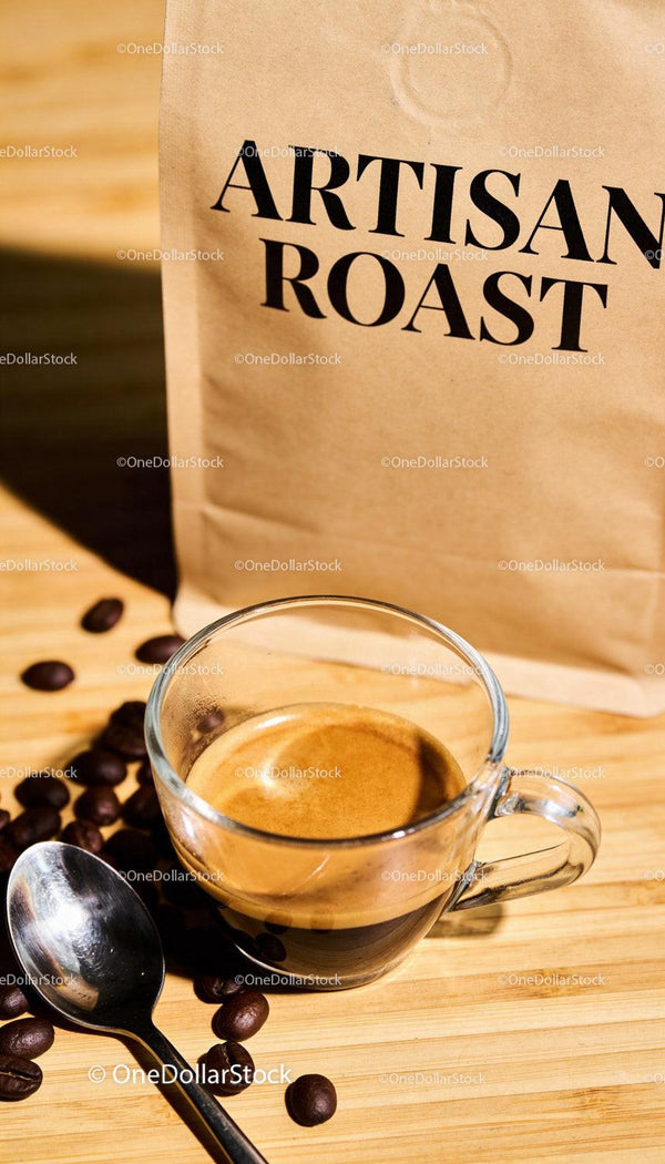 Freshly Brewed Espresso with Artisan Roast Coffee Beans