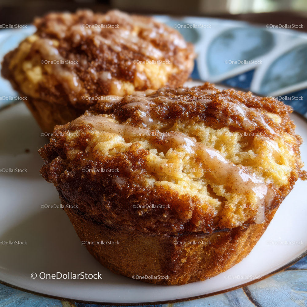 Pieczona muffinka jabłkowo-cynamonowa z kruszonką cukrową