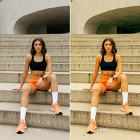 Before and after Sport LUT Pack effect
