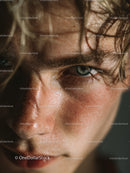 Detailed Macro Close-up of Human Face with Intense Expression