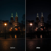 Before and after Melancholic City LUT Pack effect