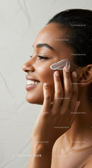 Young Woman Applying Facial Cream for Healthy Glowing Skin