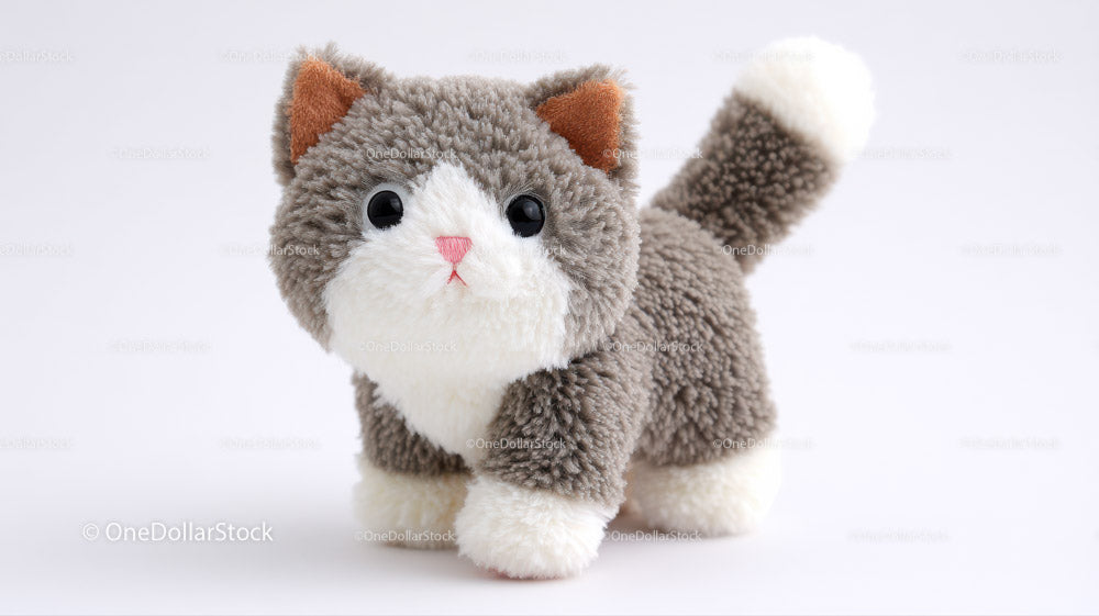 Cute Plush Cat Toy with Large Eyes for Kids and Collectors