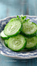 Fresh Cucumber Slices in a Bowl for Healthy Refreshing Snack