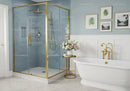 Modern bathroom with glass shower and freestanding tub
