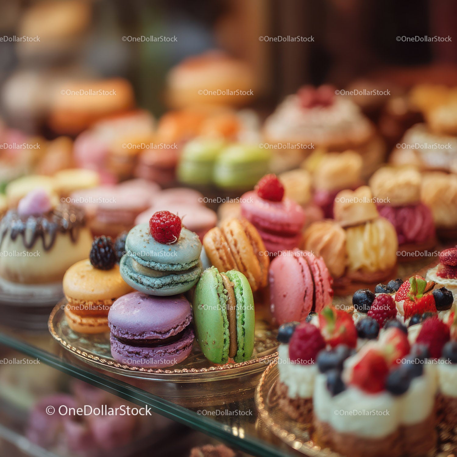Colorful Assorted Macarons and Sweets Display for Celebrations