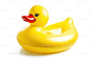Yellow Rubber Duck in Floating Pool Toy for Summer Fun