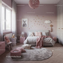 Cozy Pink Nursery with Cloud Wall Art and Wooden Star Decals