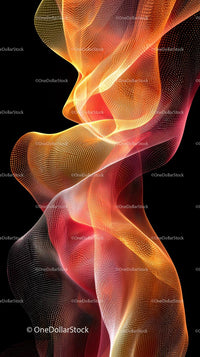 Vibrant Flowing Light Waves in Abstract Digital Art
