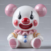 Cute Clown Doll with Pink Ears and Blue Buttons for Kids Room Decor