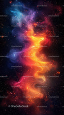 Vivid Colorful Galaxy with Swirling Nebula and Stars