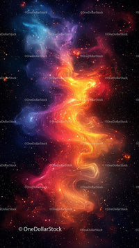 Vivid Colorful Galaxy with Swirling Nebula and Stars