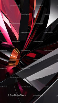 Abstract Black and Red Geometric Shapes Digital Art