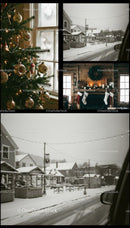 Cozy Christmas Decor and Snowy Small Town Street