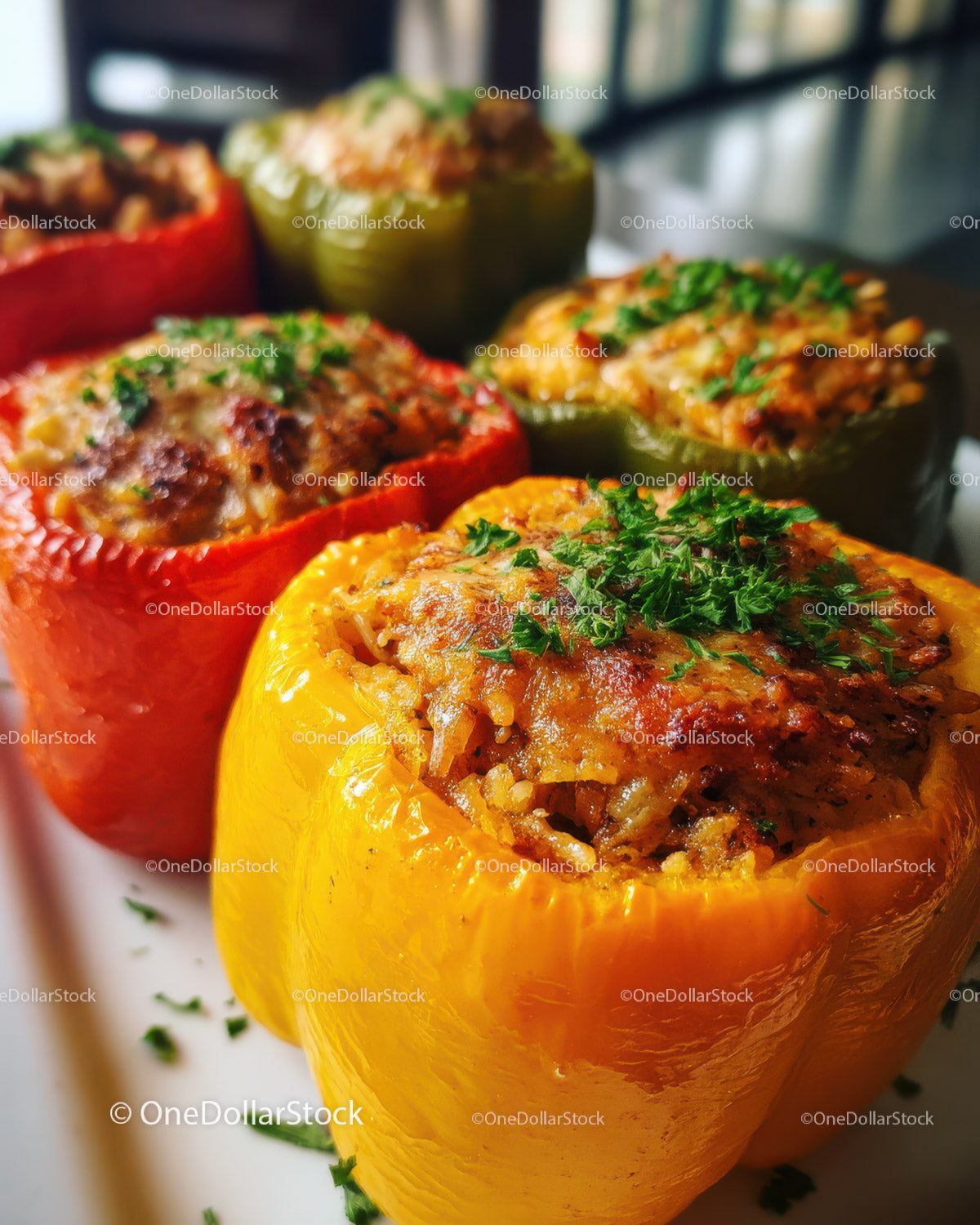 Stuffed Bell Peppers with Cheese and Herbs