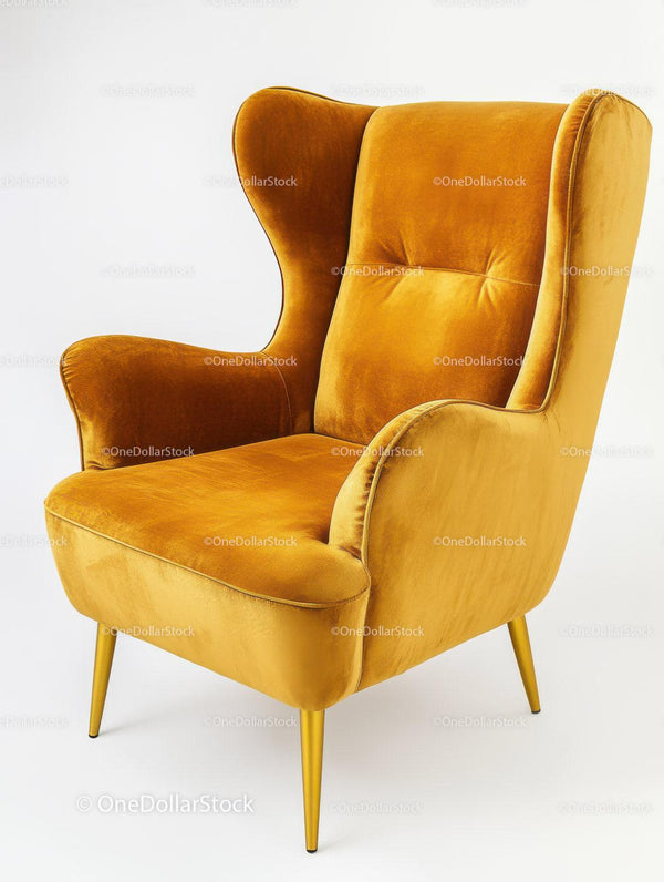 Elegant Yellow Velvet Armchair for Modern Vintage Home Decor