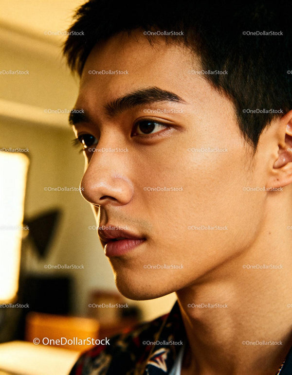 Thoughtful young man looking into the distance indoors