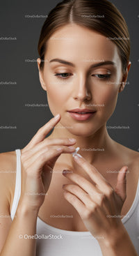 Close-up of a Woman Applying Moisturizer with Focused Skincare Routine