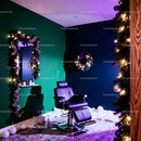 Modern Salon Chair with Festive Holiday Decorations