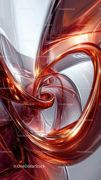 Abstract Metallic Sculpture with Copper and Silver Glows