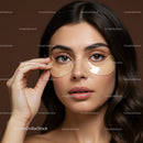 Young Woman Applying Under Eye Patches for Skin Care Beauty