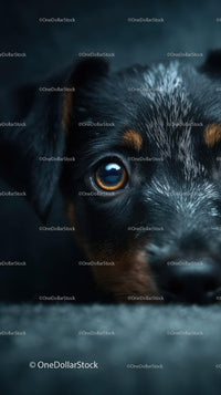 Close-up of a Black and Tan Dog with Brown Eyes and Expressive Face