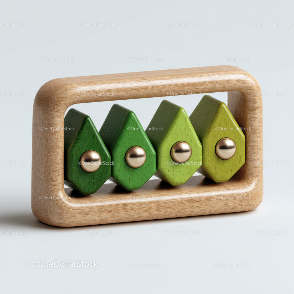 Colorful Wooden House Magnet Set for Kids Nursery Decor