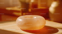 Luxurious Golden Glass Gemstone with Sparkling Glitter in Sunlight