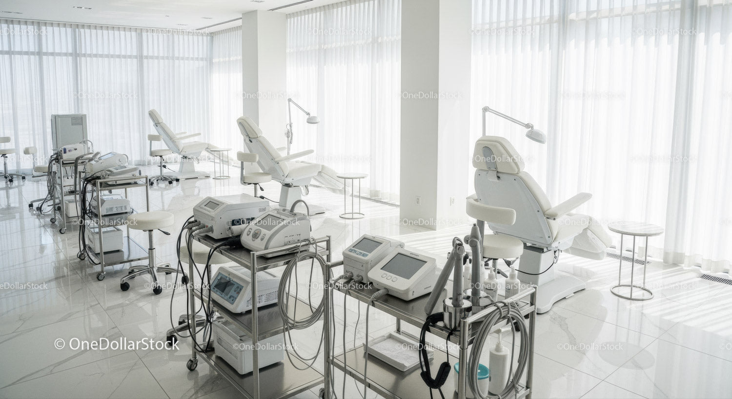 Modern Medical Clinic with Advanced Healthcare Equipment and Bright Interior