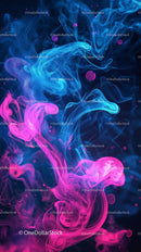 Vibrant Neon Smoke Swirls Abstract Background for Creative Design