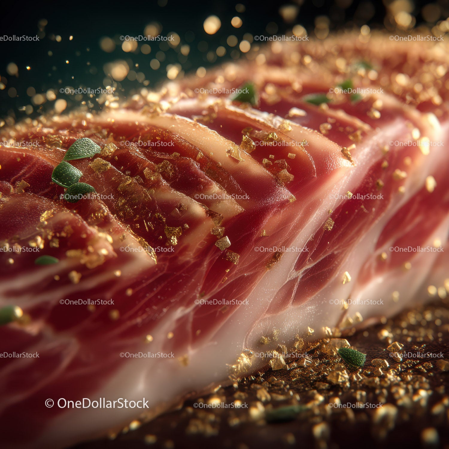 Juicy Beef Steak with Sea Salt and Fresh Herbs for Gourmet Cuisine
