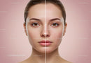 Close-Up of Young Woman with Acne Prone Skin Showing Skin Improvement
