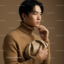 Portrait of a Young Man in a Turtleneck with a Minimalist Background