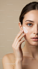 Close-up of Woman Applying Facial Skincare Cream for Flawless Skin