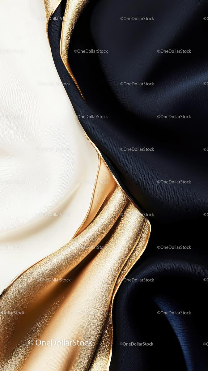 Elegant Silk and Glitter Fabric Close-up with Draped Textures