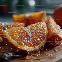 Close-up of Fresh Orange Slices with Juicy Texture