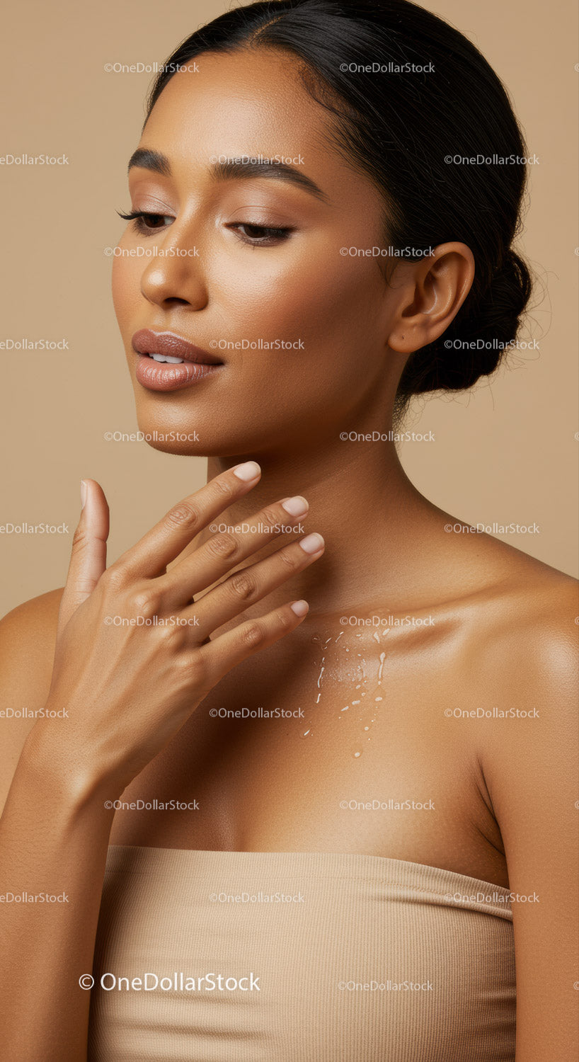 Elegant Woman with Flawless Skin and Natural Beauty