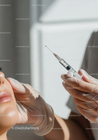Healthcare Professional Administering Vaccination with Syringe in Medical Setting