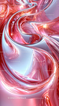 Vibrant Red and Pink Abstract Flowing Liquid Background