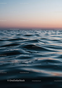 Calm Ocean Waves at Sunset with Serene Twilight Sky