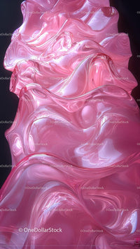 Pink Fluid Abstract Art with Glossy Swirling Textures