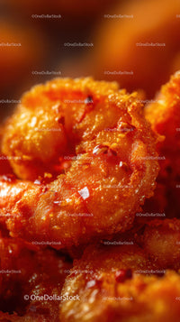Crispy Golden Fried Chicken Pieces Close-Up