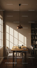 Cozy dining area with sunlight and modern decor