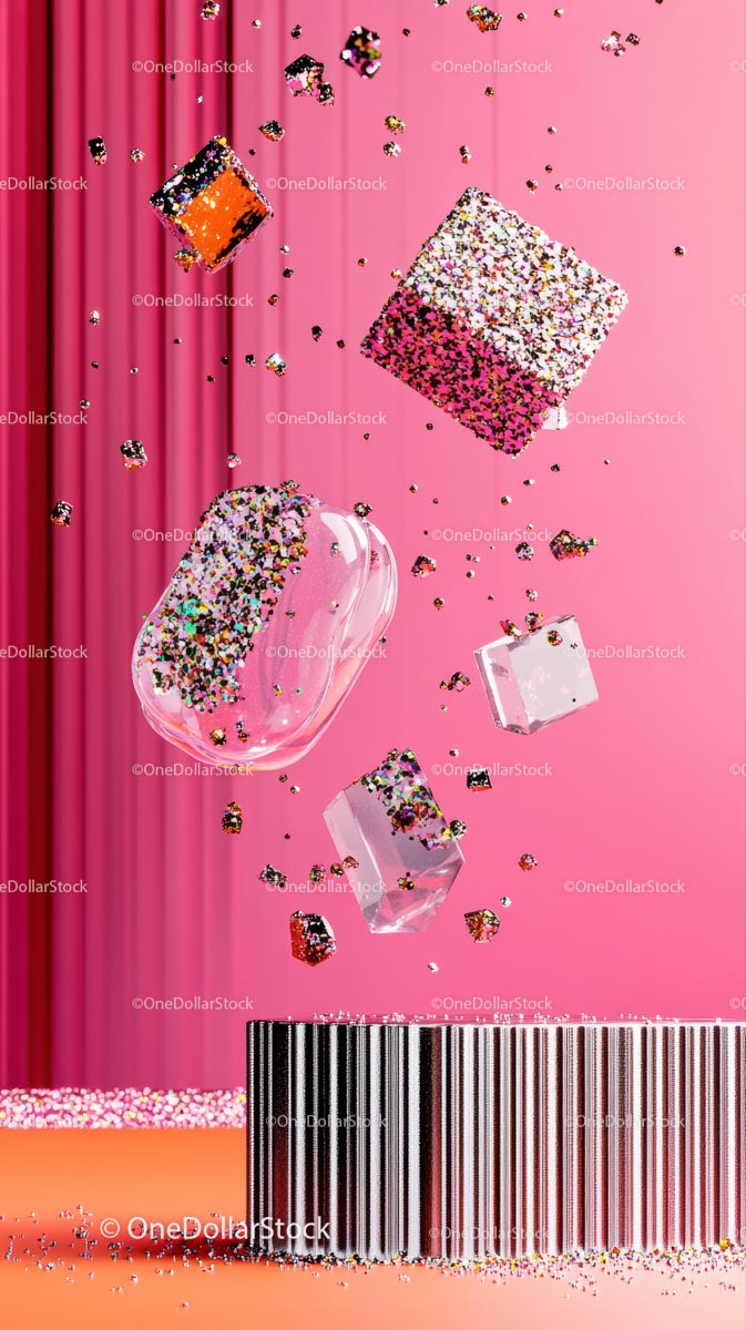 Colorful Glitter and Acrylic Blocks for Celebration and Party Decor