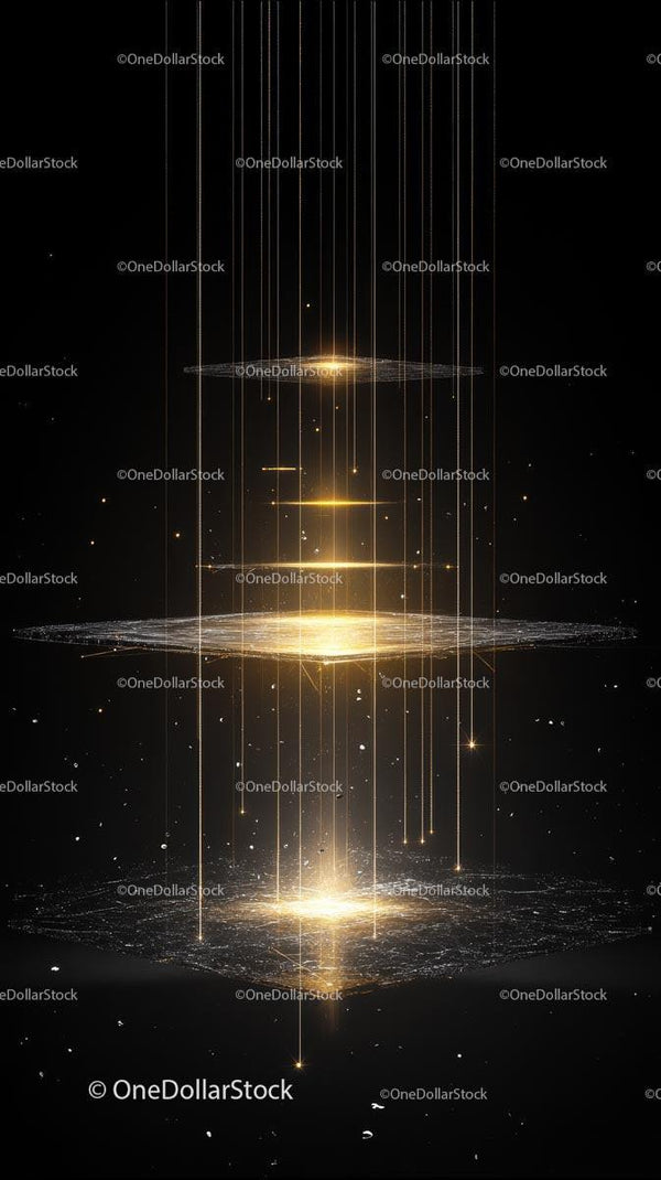 Futuristic Digital Universe with Glowing Light and Neon Lines